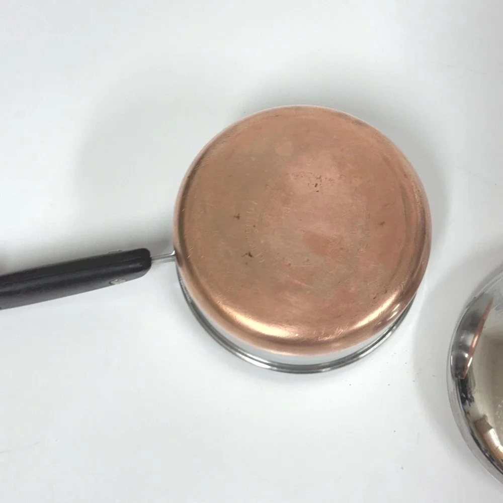 Vintage Revere Ware Copper Bottom Pot 1 Pint double ring pre 1968